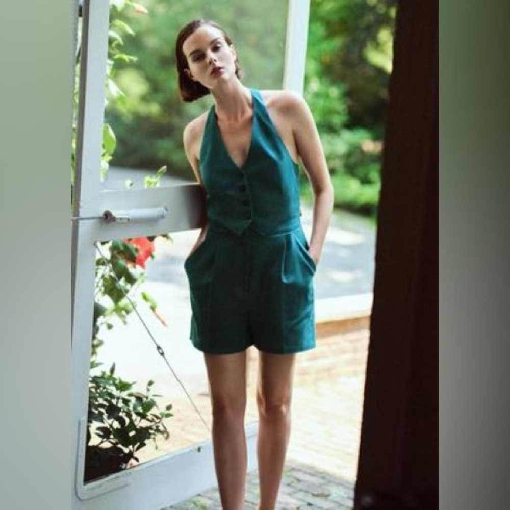 SLEEVELESS LINEN BLEND Jumper 

XL | DUCK GREEN
REF. 8280/377